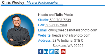Email signature showing a business headshot